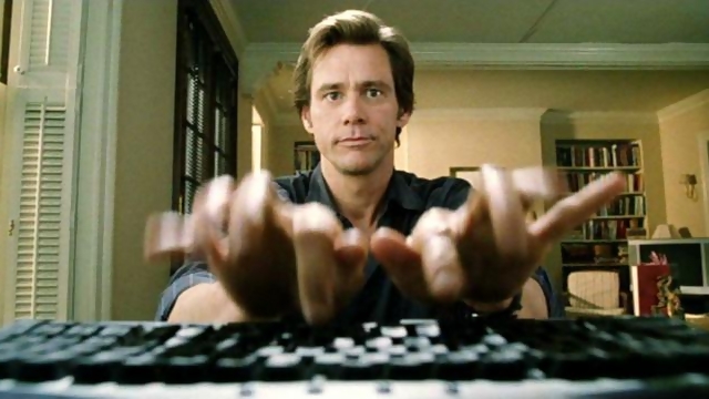 Jim Carry Bruce Almighty Computer scene