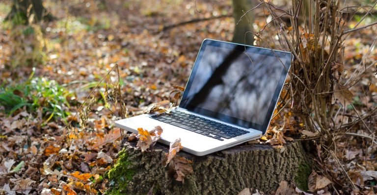 remote-working-work-from-anywhere-home-office-in-the-woods work form home